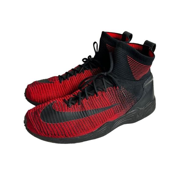 Nike Zoom Mercurial XI FlyKnit FC High Mens Sneakers Size 13 Black Red 852616 main image 9